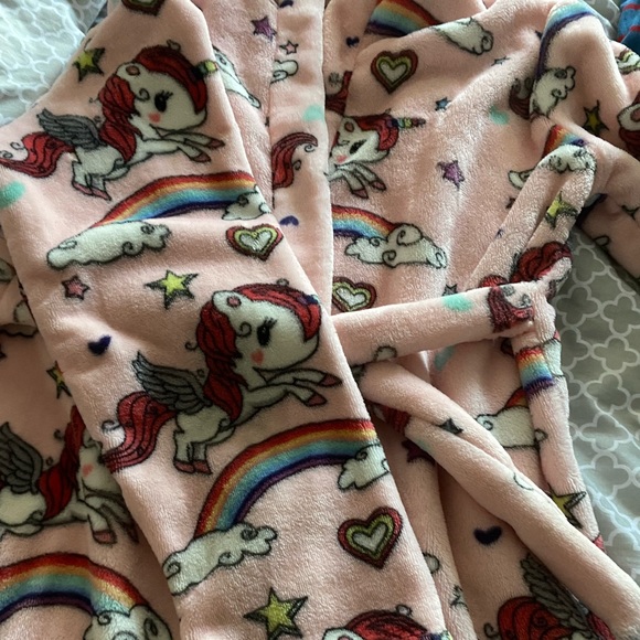 Pink Belted Robe with Unicorns - Picture 2 of 3